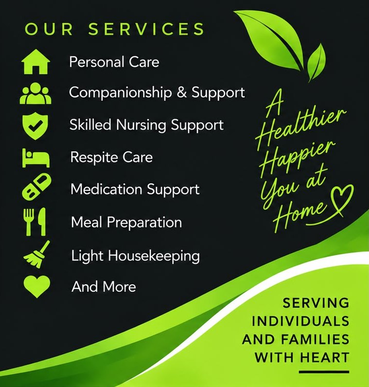 Our services: personal care, companionship & support, skilled nursing support, respite care, medication support, meal preparation, light housekeeping and more