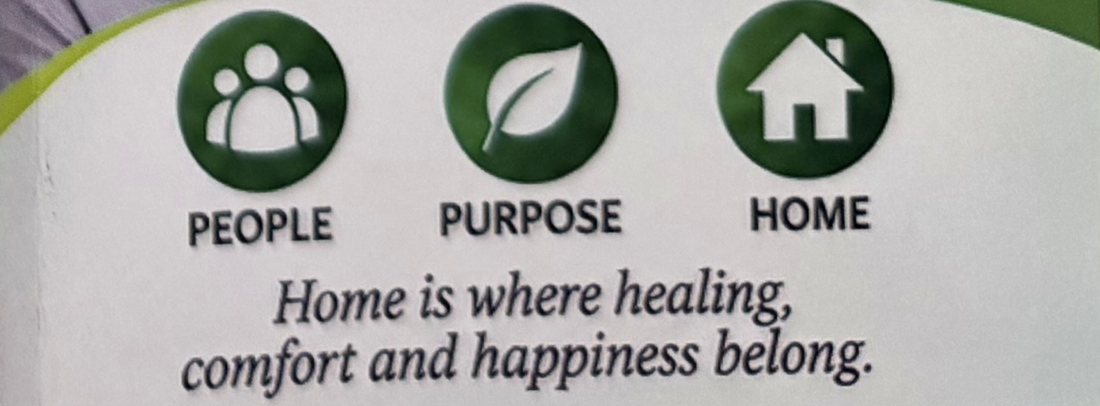 People, Purpose, Home — Home is where healing, comfort and happiness belong.